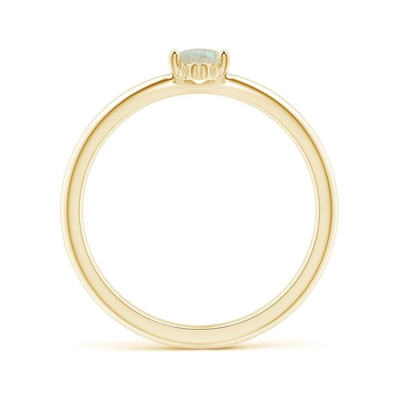Classic Solitaire Oval Opal Promise Ring In Gold - Picture 2 of 16